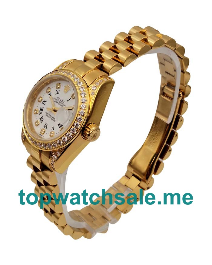 UK AAA Rolex Lady-Datejust 179138 28 MM White Dials Women Replica Watches