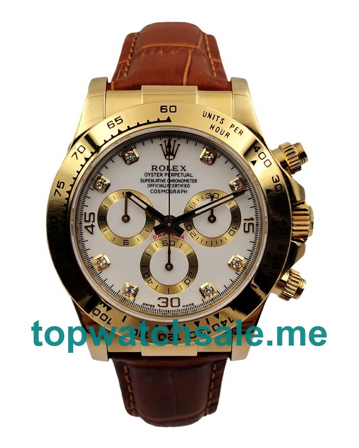 UK Swiss Made Rolex Cosmograph Daytona 116508 JH 40MM White Dials Men Replica Watches