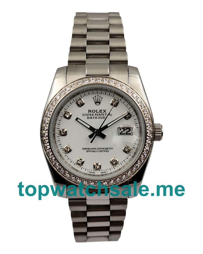 UK AAA Rolex Datejust 16234 36 MM White Dials Men Replica Watches