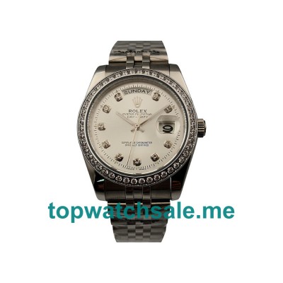 UK AAA Rolex Day-Date 18239 36 MM White Dials Men Replica Watches