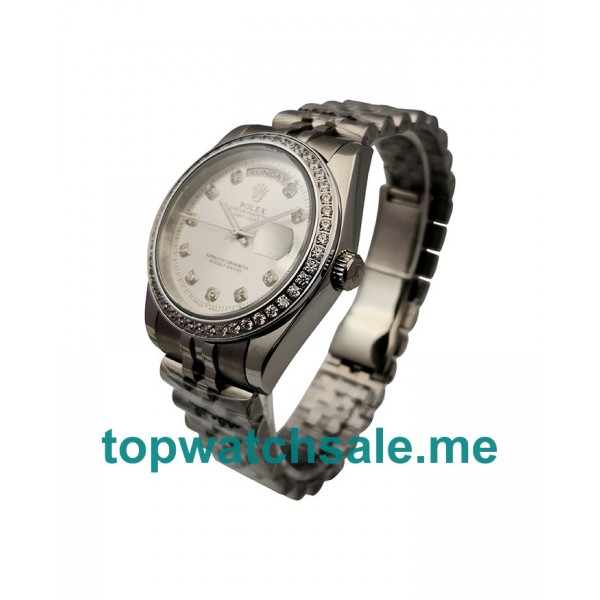 UK AAA Rolex Day-Date 18239 36 MM White Dials Men Replica Watches