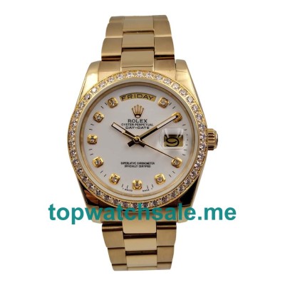 UK AAA Rolex Day-Date 18048 36 MM White Dials Men Replica Watches