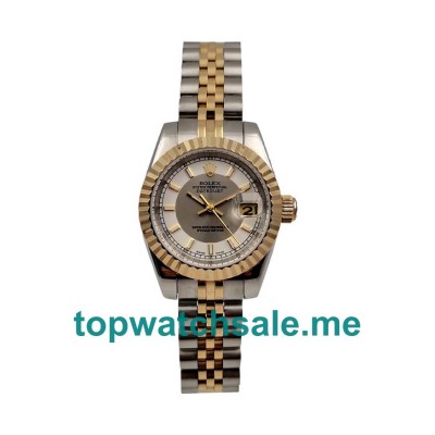 UK AAA Rolex Replica Lady-Datejust 179173 26 MM White Dials Women Replica Watches