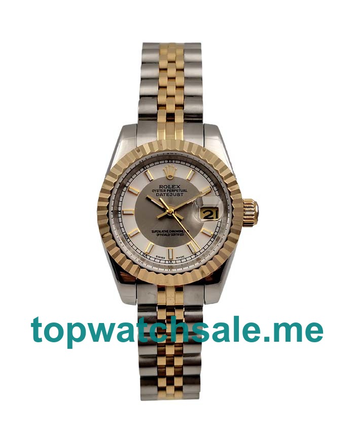 UK AAA Rolex Replica Lady-Datejust 179173 26 MM White Dials Women Replica Watches