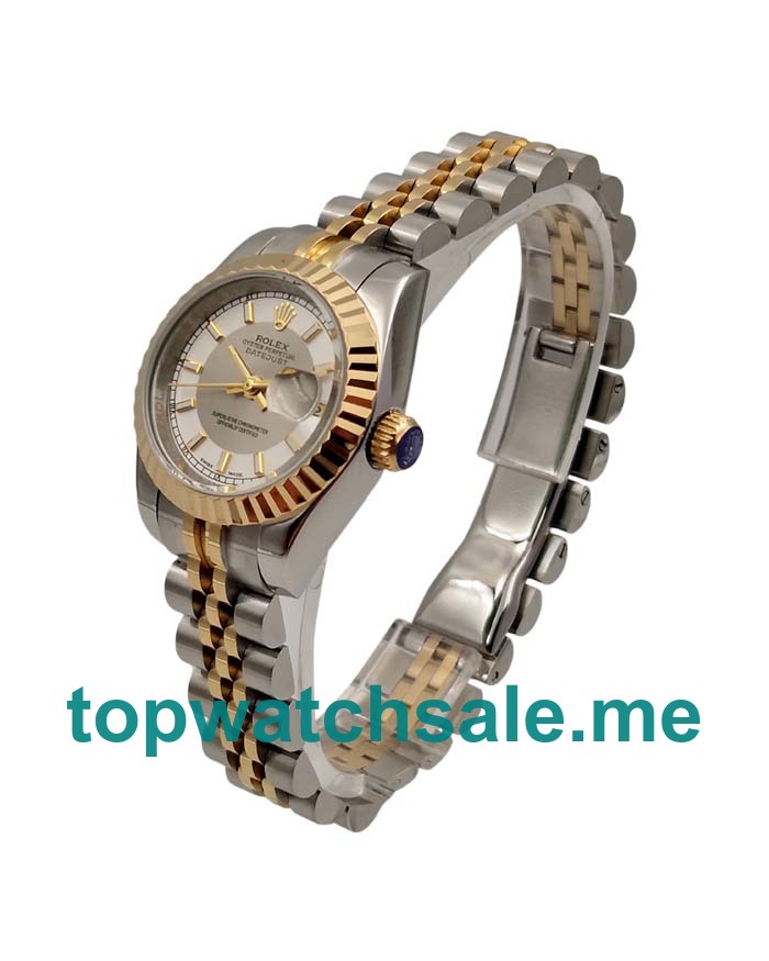 UK AAA Rolex Replica Lady-Datejust 179173 26 MM White Dials Women Replica Watches