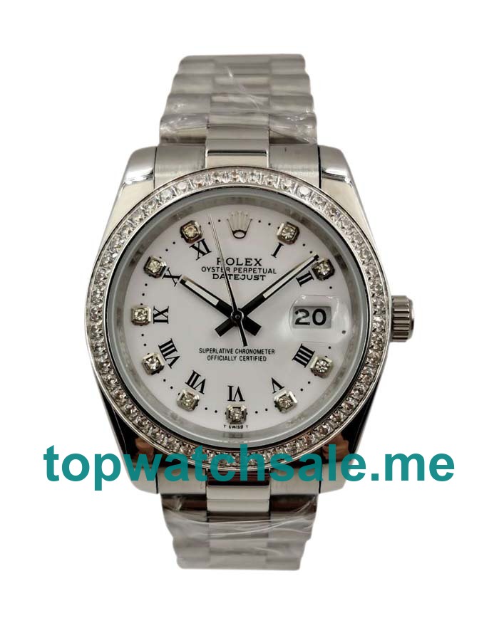 UK AAA Rolex Datejust 116244 36 MM White Dials Men Replica Watches