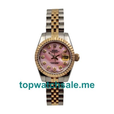 UK AAA Rolex Lady-Datejust 179173 26 MM Pink Dials Women Replica Watches