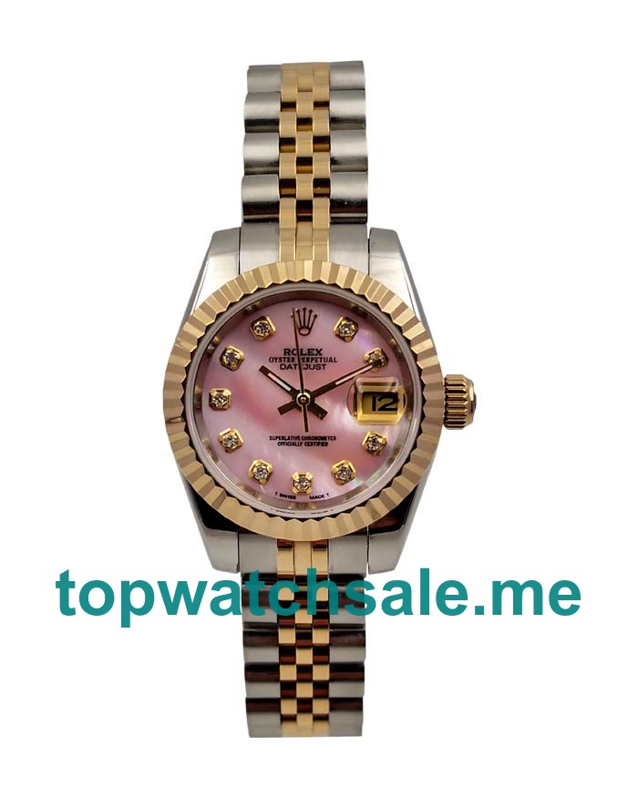 UK AAA Rolex Lady-Datejust 179173 26 MM Pink Dials Women Replica Watches