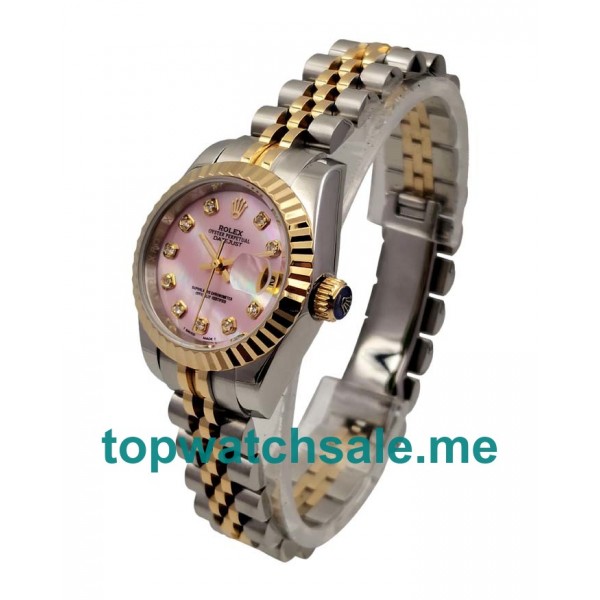 UK AAA Rolex Lady-Datejust 179173 26 MM Pink Dials Women Replica Watches