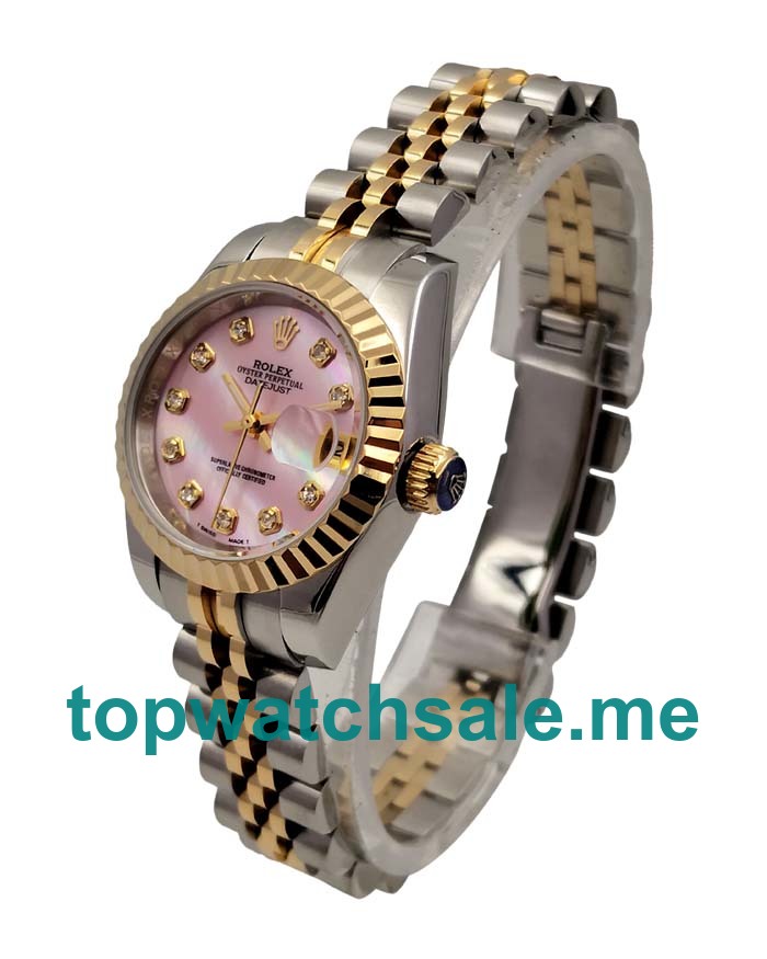 UK AAA Rolex Lady-Datejust 179173 26 MM Pink Dials Women Replica Watches