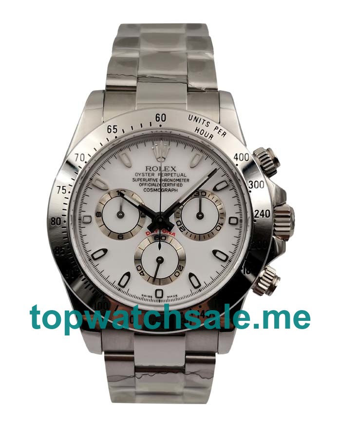 UK Swiss Made Rolex Daytona 116520 40 MM White Dials Men Replica Watches