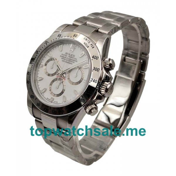 UK Swiss Made Rolex Daytona 116520 40 MM White Dials Men Replica Watches