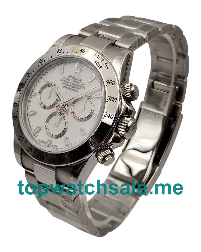 UK Swiss Made Rolex Daytona 116520 40 MM White Dials Men Replica Watches