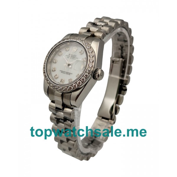 UK AAA Rolex Lady-Datejust 179174 26 MM White Dials Women Replica Watches