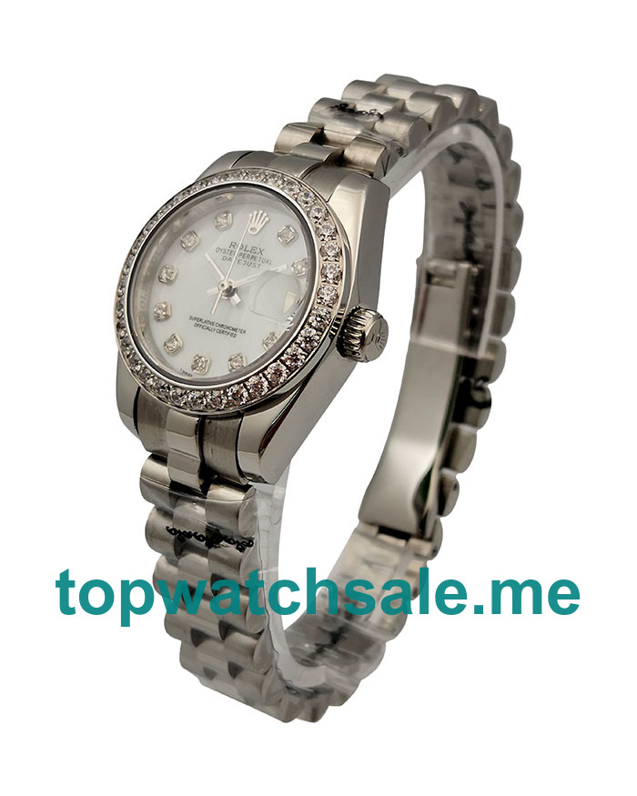 UK AAA Rolex Lady-Datejust 179174 26 MM White Dials Women Replica Watches