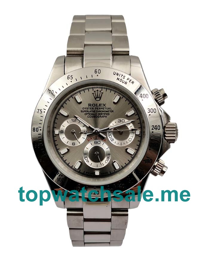 UK AAA Rolex Daytona 116520 Replica Watches With Gray Dials For Men