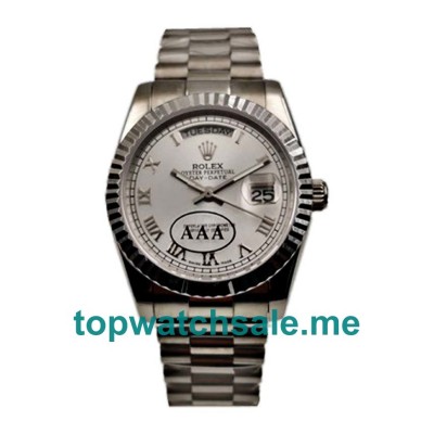 UK AAA Rolex Day-Date 118239 36 MM Silver Dials Men Replica Watches