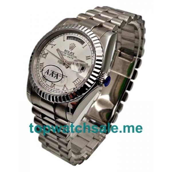 UK AAA Rolex Day-Date 118239 36 MM Silver Dials Men Replica Watches