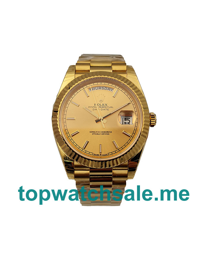 UK Swiss Made Rolex Day-Date 228238 40 MM Champagne Dials Men Replica Watches