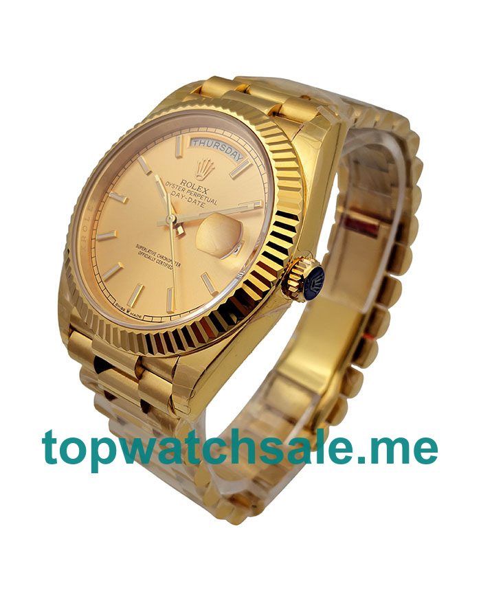 UK Swiss Made Rolex Day-Date 228238 40 MM Champagne Dials Men Replica Watches