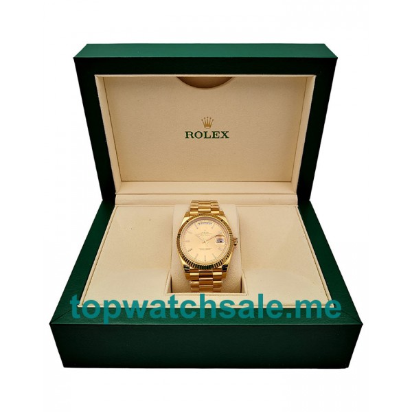 UK Swiss Made Rolex Day-Date 228238 40 MM Champagne Dials Men Replica Watches