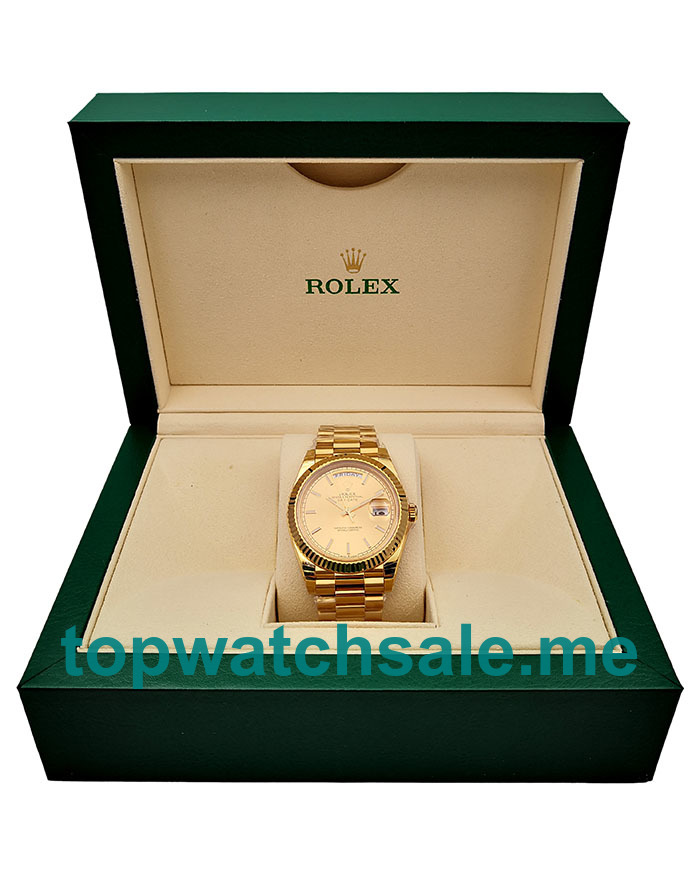 UK Swiss Made Rolex Day-Date 228238 40 MM Champagne Dials Men Replica Watches