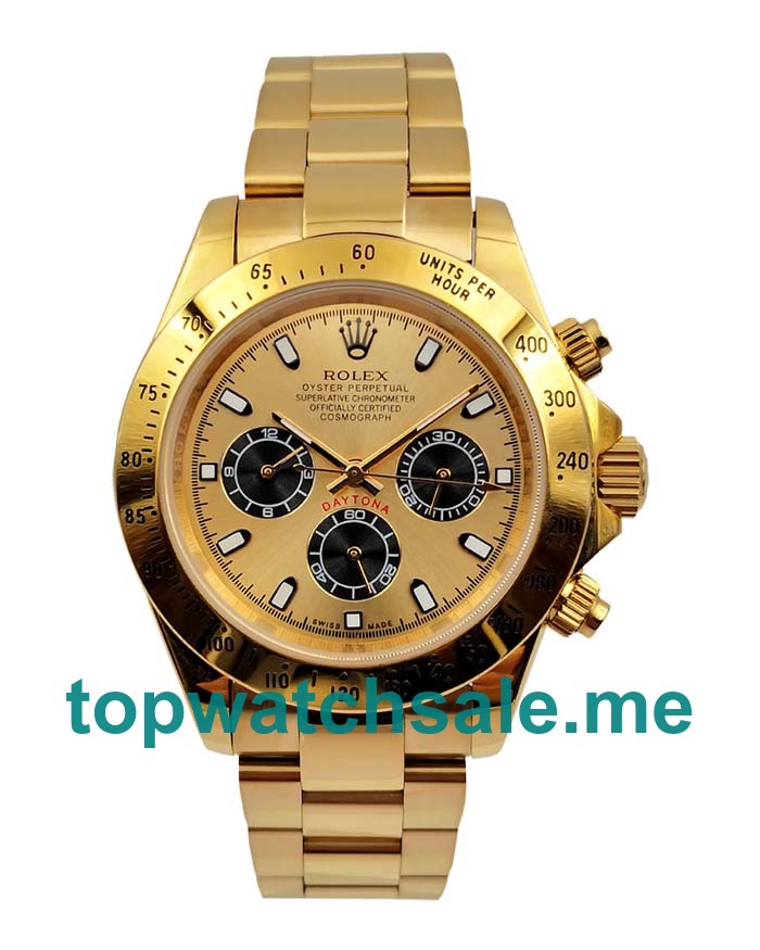 UK AAA Rolex Daytona 116508 40 MM Champagne Dials Men Replica Watches