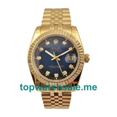 UK AAA Rolex Datejust 16238 36 MM Blue Dials Men Replica Watches