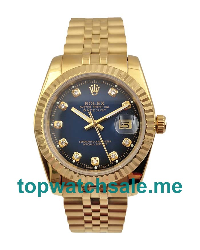 UK AAA Rolex Datejust 16238 36 MM Blue Dials Men Replica Watches