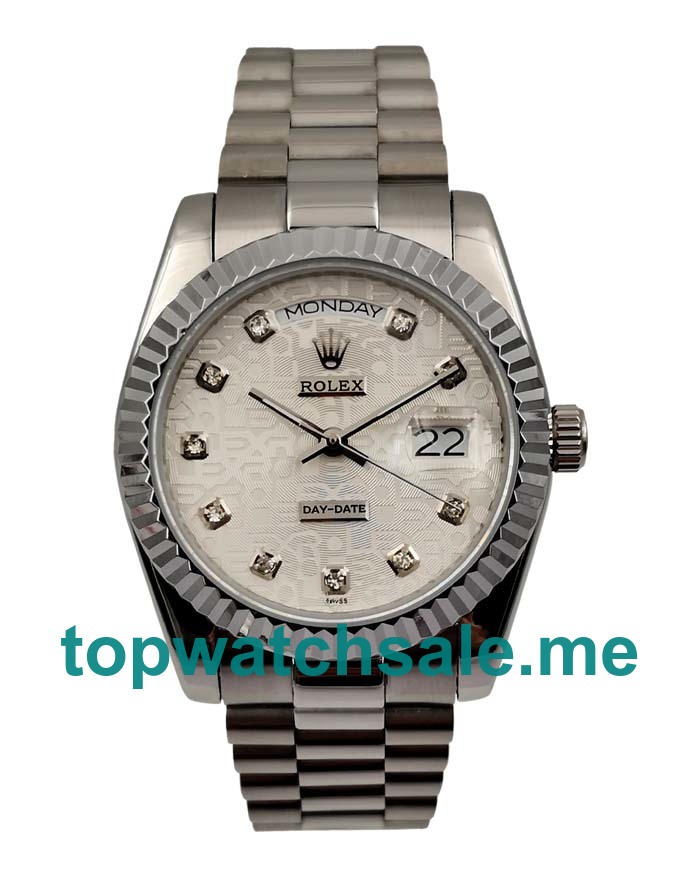 UK AAA Rolex Day-Date 118239 36 MM Silver Dials Men Replica Watches