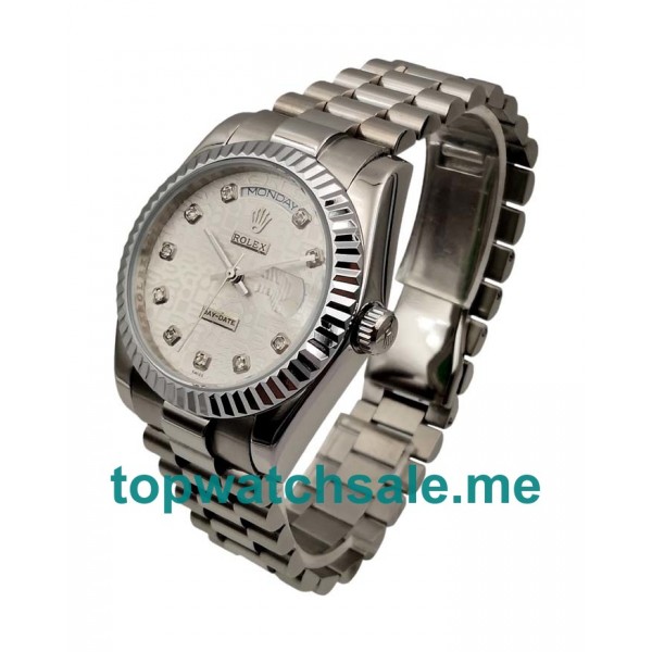 UK AAA Rolex Day-Date 118239 36 MM Silver Dials Men Replica Watches