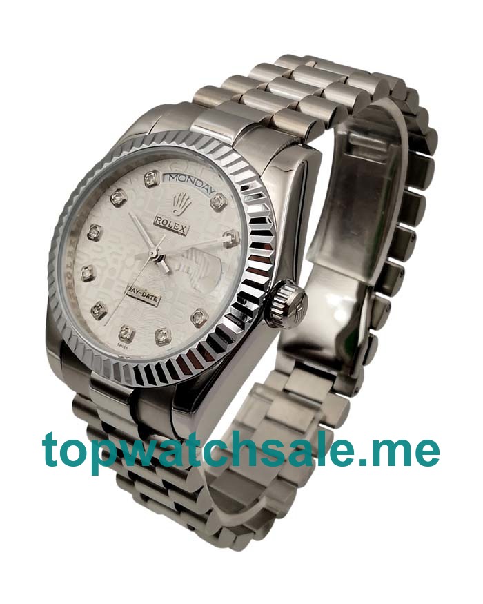 UK AAA Rolex Day-Date 118239 36 MM Silver Dials Men Replica Watches