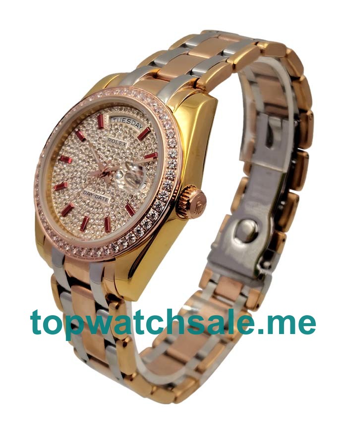 UK AAA Rolex Day-Date 118348 36 MM Dimaonds Dials Men Replica Watches