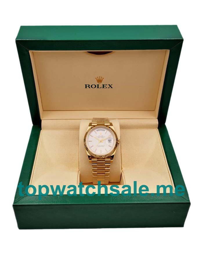 UK Swiss Made Rolex Day-Date 228238 40 MM Silver Dials Men Replica Watches