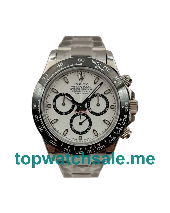 UK Swiss Made Rolex Daytona 116500 40 MM White Dials Men Replica Watches