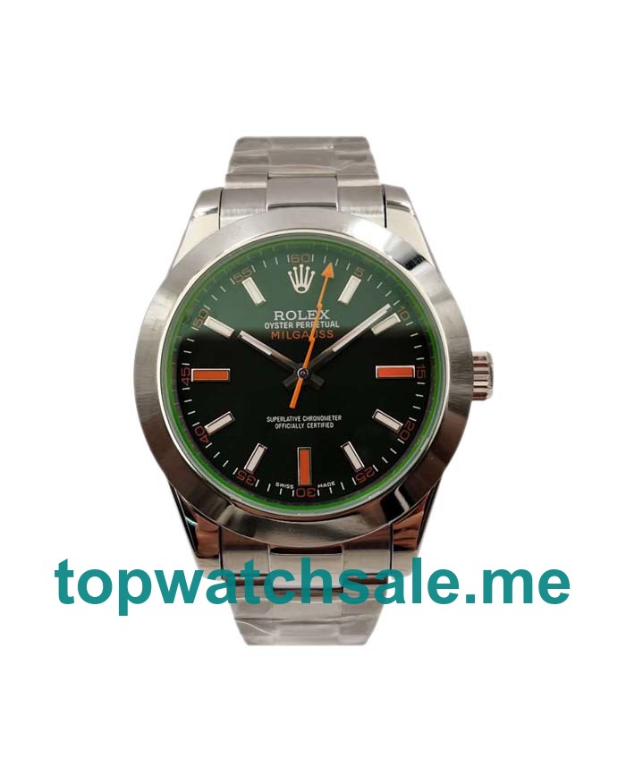 UK Swiss Made Rolex Milgauss 116400 GV 40 MM Black Dials Men Replica Watches