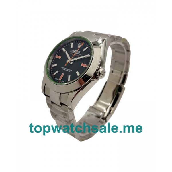 UK Swiss Made Rolex Milgauss 116400 GV 40 MM Black Dials Men Replica Watches