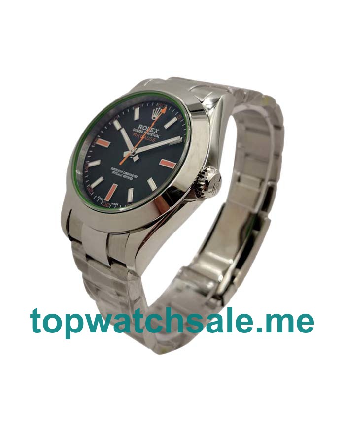 UK Swiss Made Rolex Milgauss 116400 GV 40 MM Black Dials Men Replica Watches