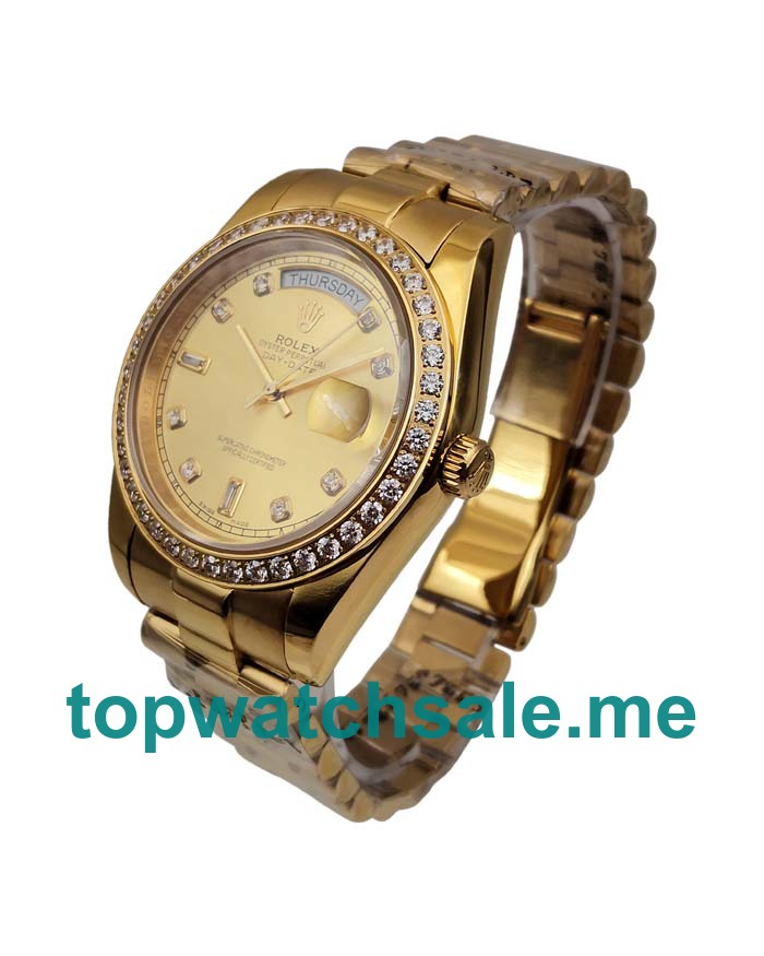UK Swiss Made Rolex Day-Date 118348 41 MM Champagne Dials Men Replica Watches