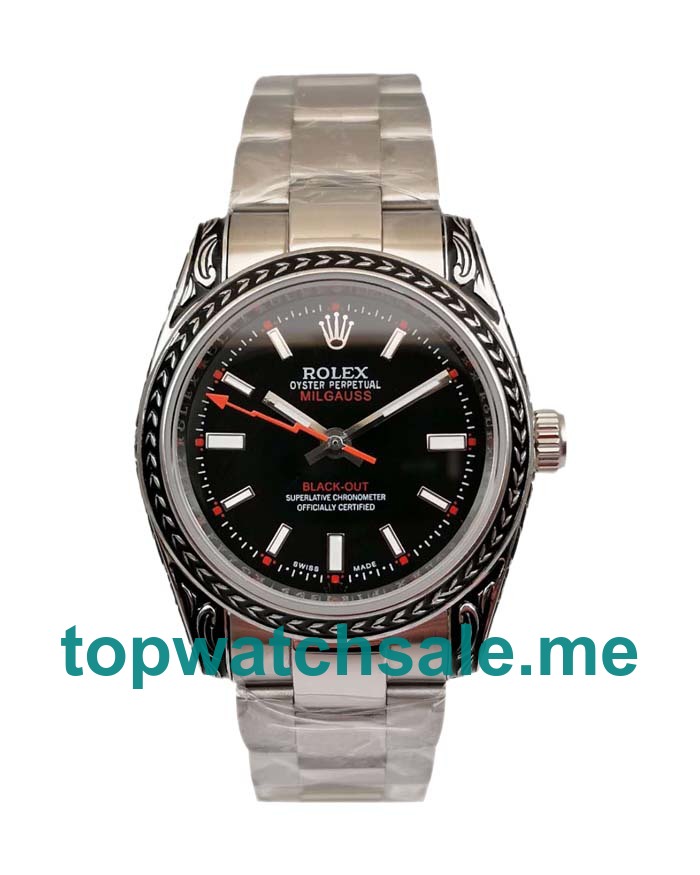 UK Swiss Made Rolex Milgauss 116400 36 MM Black Dials Men Replica Watches