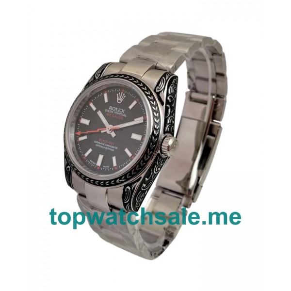 UK Swiss Made Rolex Milgauss 116400 36 MM Black Dials Men Replica Watches