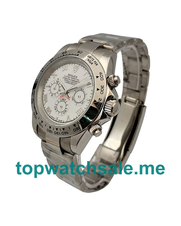 UK AAA Rolex Daytona 116520 40 MM White Dials Men Replica Watches