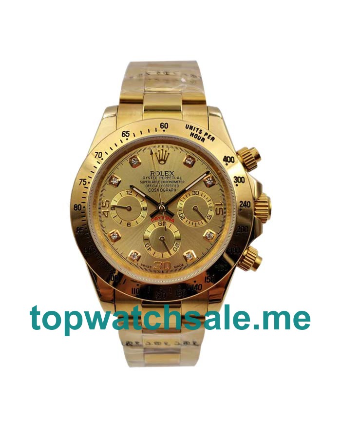 UK AAA Rolex Daytona 116528 40 MM Champagne Dials Men Replica Watches