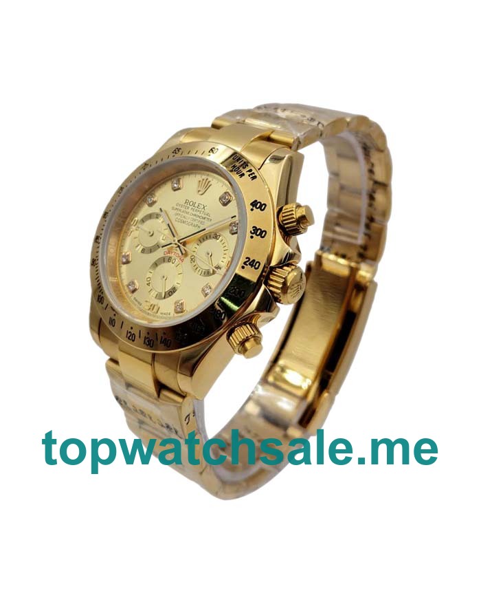 UK AAA Rolex Daytona 116528 40 MM Champagne Dials Men Replica Watches