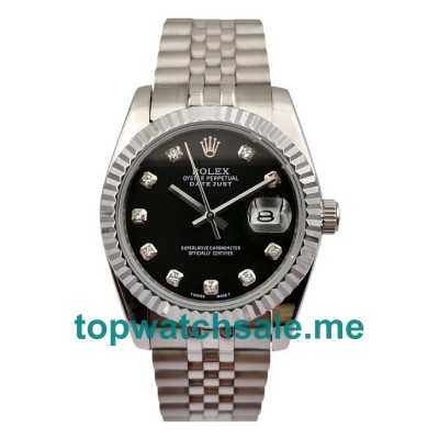 UK AAA Rolex Datejust 116234 36 MM Black Dials Men Replica Watches