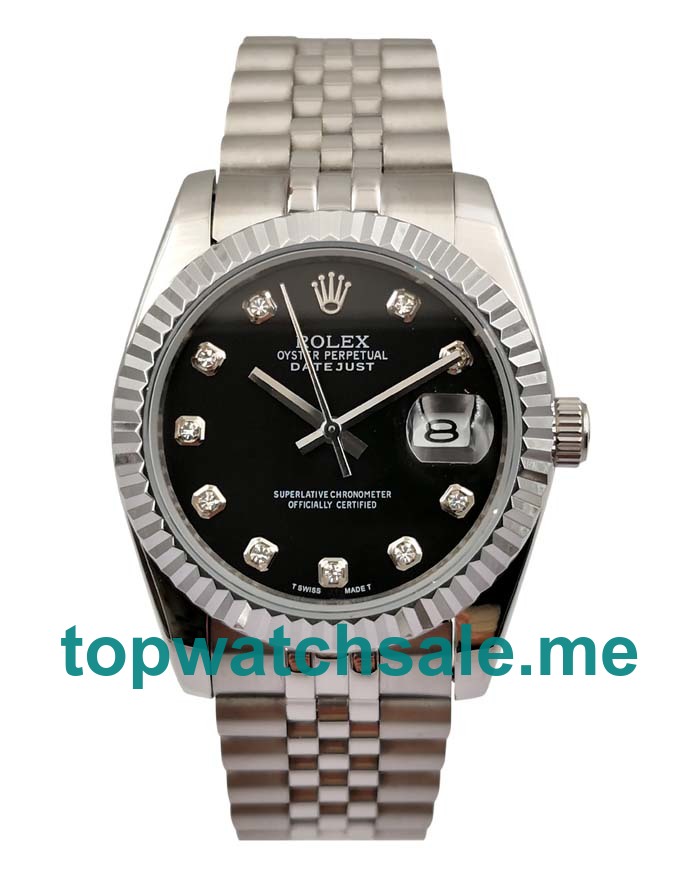 UK AAA Rolex Datejust 116234 36 MM Black Dials Men Replica Watches