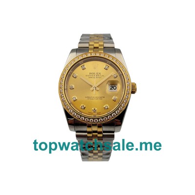 UK AAA Rolex Datejust 116243 36 MM Champagne Dials Men Replica Watches