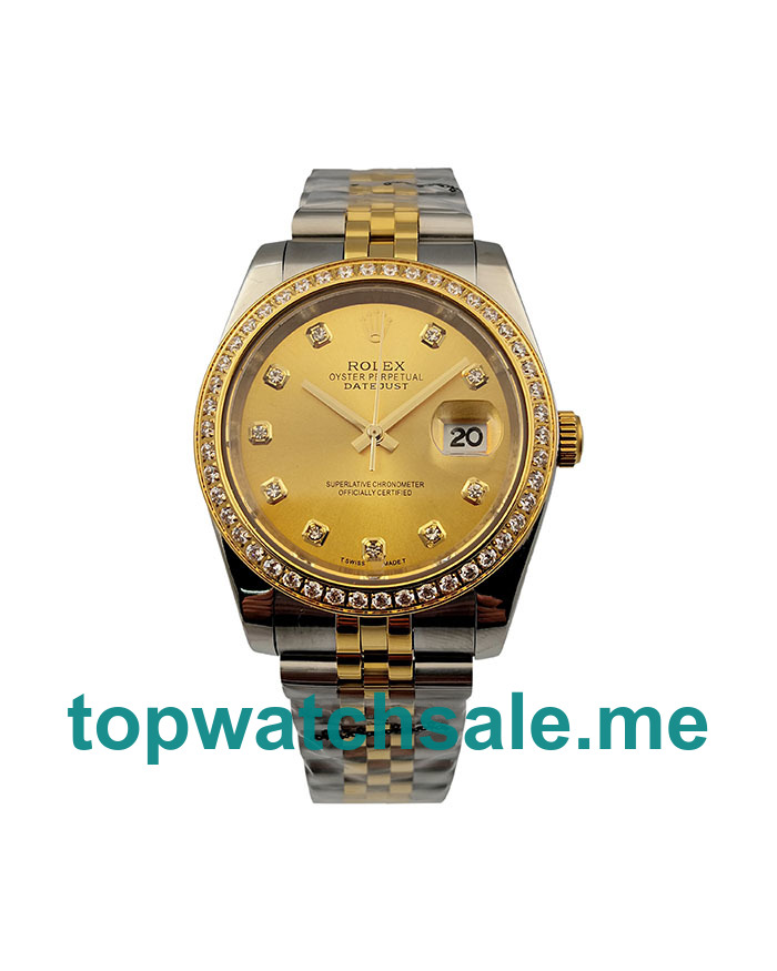 UK AAA Rolex Datejust 116243 36 MM Champagne Dials Men Replica Watches
