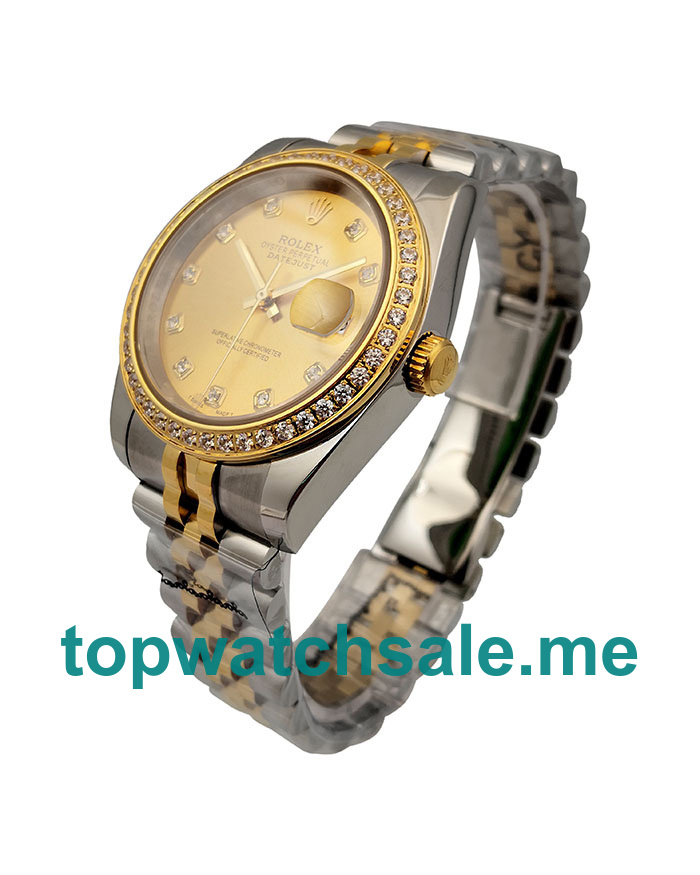 UK AAA Rolex Datejust 116243 36 MM Champagne Dials Men Replica Watches