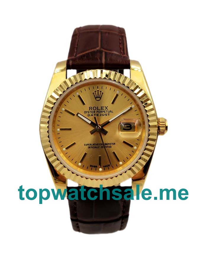 UK AAA Rolex Datejust 1503 36 MM Champagne Dials Men Replica Watches